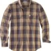 Carhartt Men's Petite Original Fit Chambray Long-Sleeve Plaid Shirt