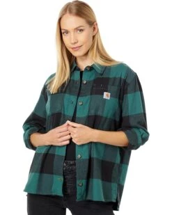 Carhartt Rugged Flex® Loose Fit Midweight Flannel Long Sleeve Plaid Shirt